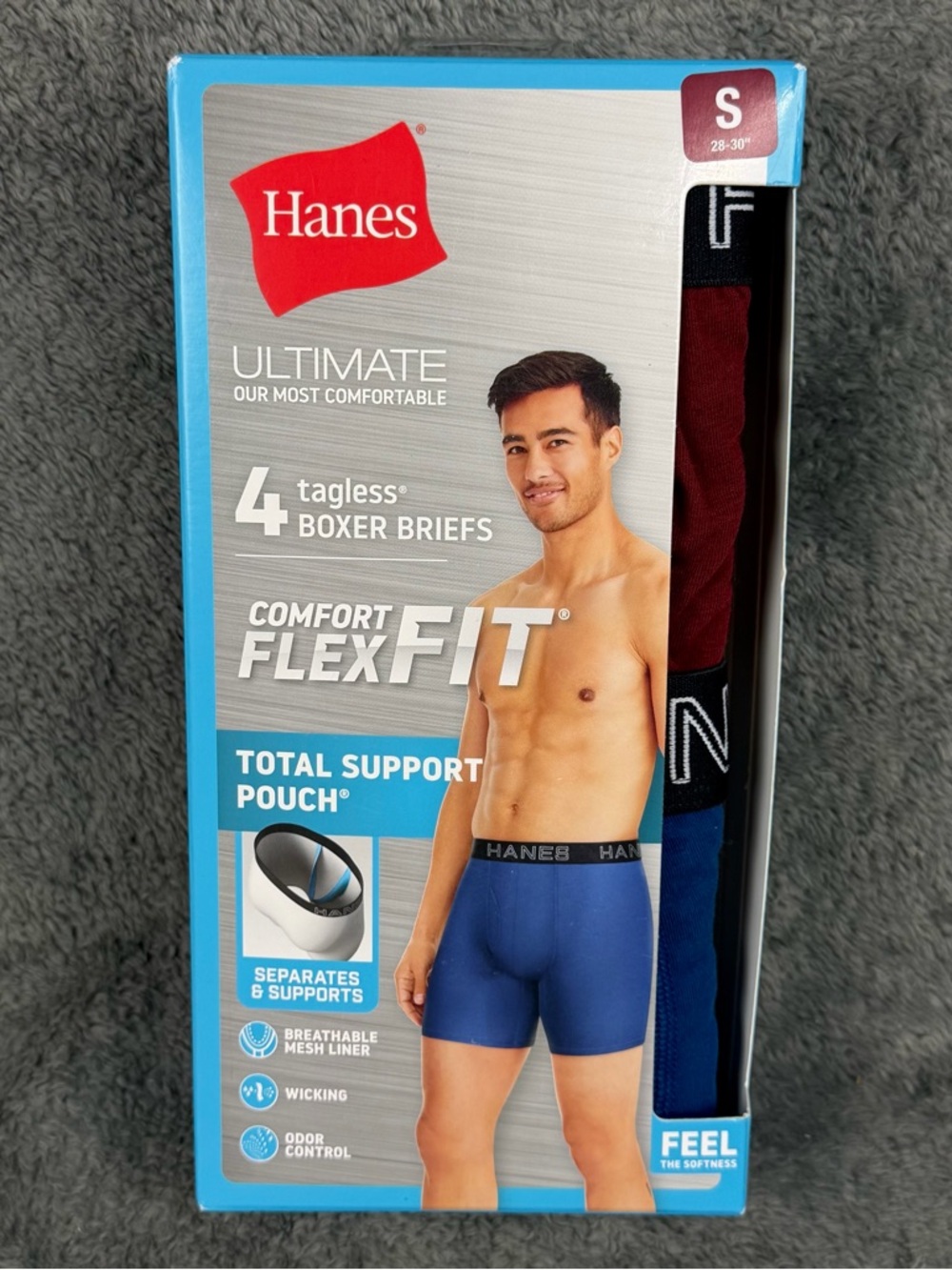 4 Hanes Ultimate Tagless Support Pouch Boxer Briefs Comfort Flex Fit Men's Small